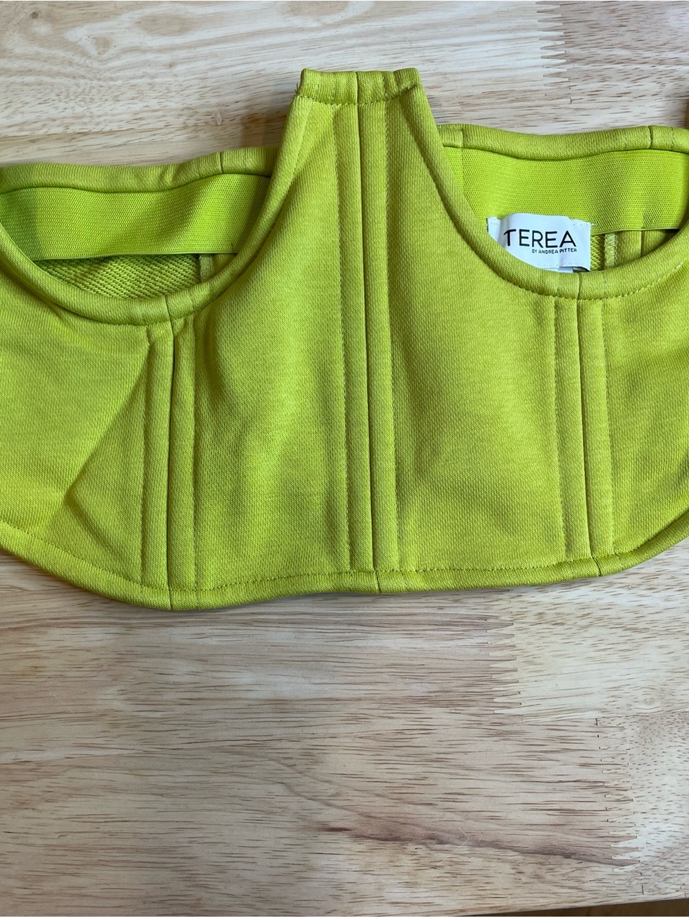 TEREA Lime Green Structured Cut-Out Crop Top NWT - Medium